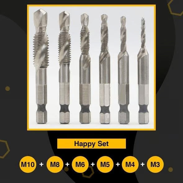 Thread Tap Drill Bits 6Pcs Set